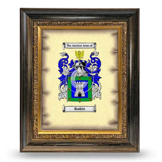 Rodriz Coat of Arms Framed - Heirloom