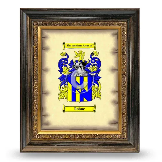 Rohne Coat of Arms Framed - Heirloom