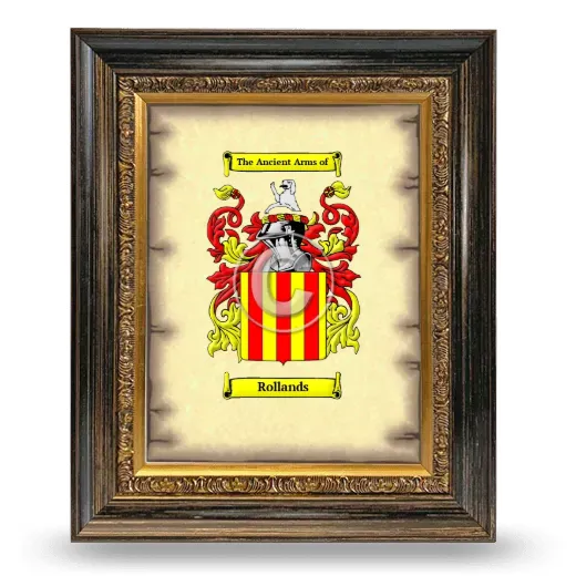 Rollands Coat of Arms Framed - Heirloom