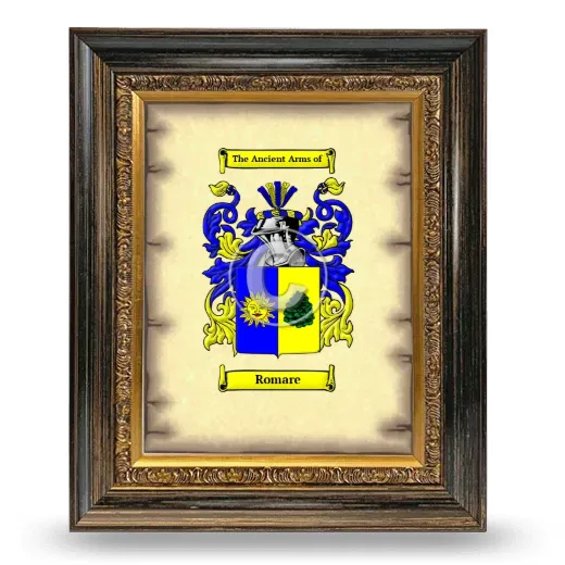 Romare Coat of Arms Framed - Heirloom