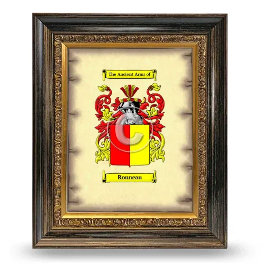 Ronneau Coat of Arms Framed - Heirloom