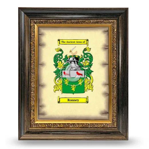 Ronney Coat of Arms Framed - Heirloom