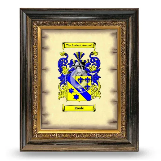 Roole Coat of Arms Framed - Heirloom