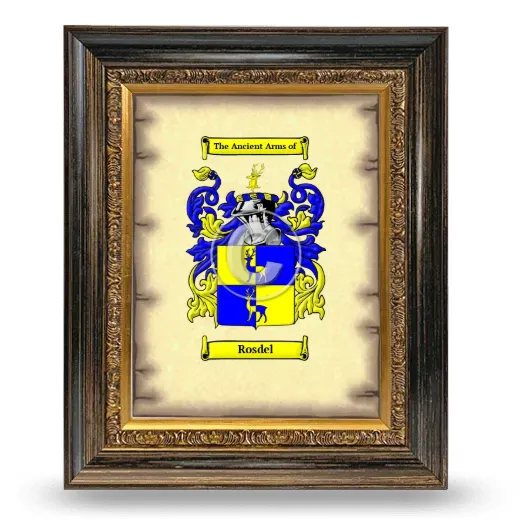 Rosdel Coat of Arms Framed - Heirloom