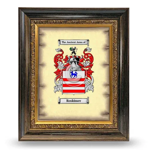 Roskimer Coat of Arms Framed - Heirloom