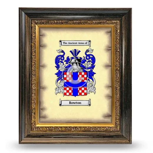 Rowton Coat of Arms Framed - Heirloom