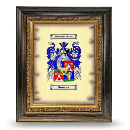 Rozenor Coat of Arms Framed - Heirloom