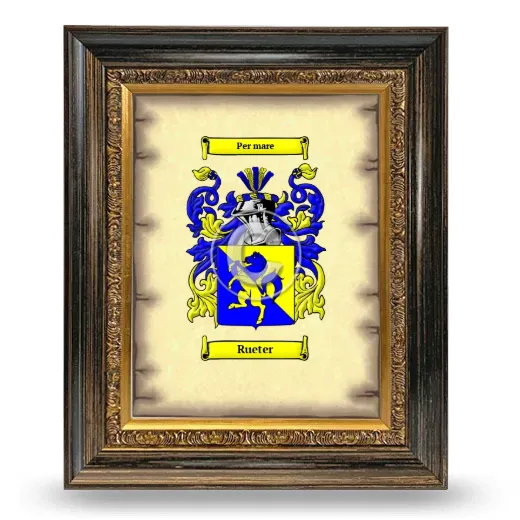 Rueter Coat of Arms Framed - Heirloom