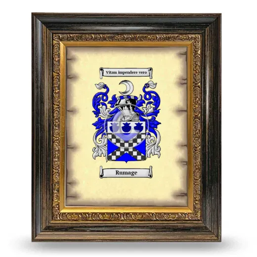 Rumage Coat of Arms Framed - Heirloom