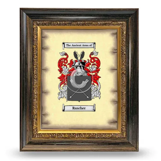 Ruscher Coat of Arms Framed - Heirloom
