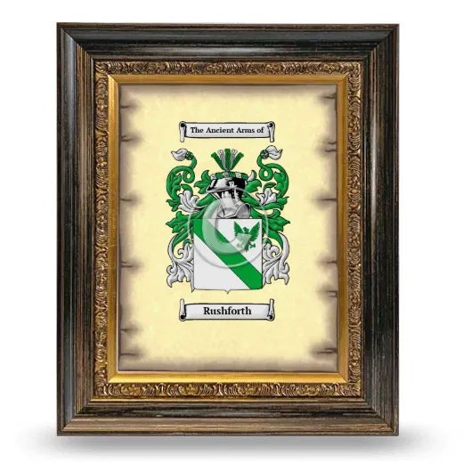 Rushforth Coat of Arms Framed - Heirloom