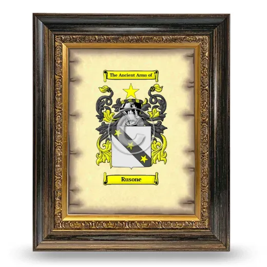 Rusone Coat of Arms Framed - Heirloom
