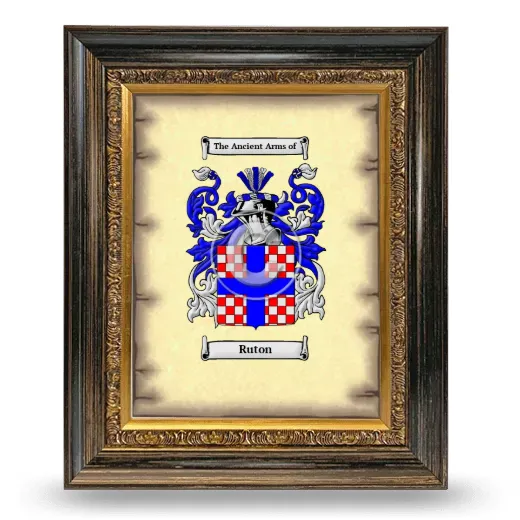 Ruton Coat of Arms Framed - Heirloom