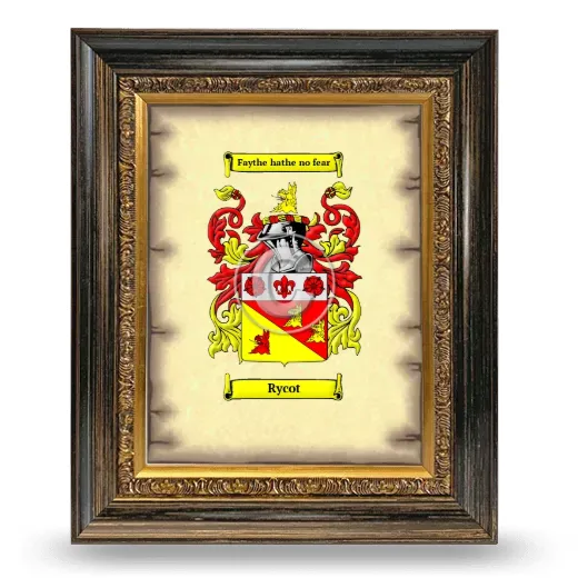 Rycot Coat of Arms Framed - Heirloom