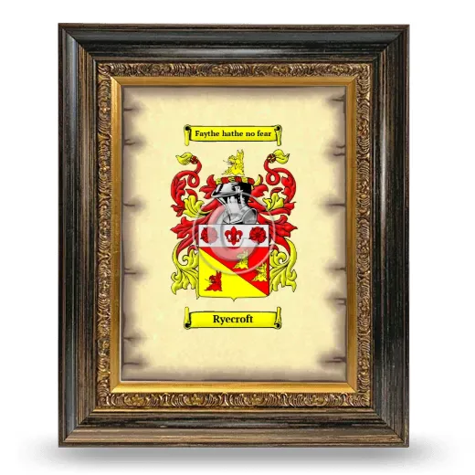 Ryecroft Coat of Arms Framed - Heirloom
