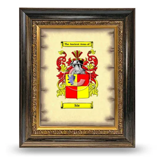 Sör Coat of Arms Framed - Heirloom