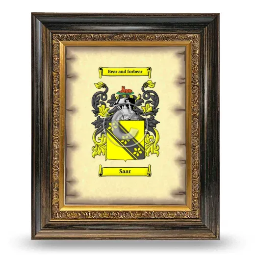 Saar Coat of Arms Framed - Heirloom