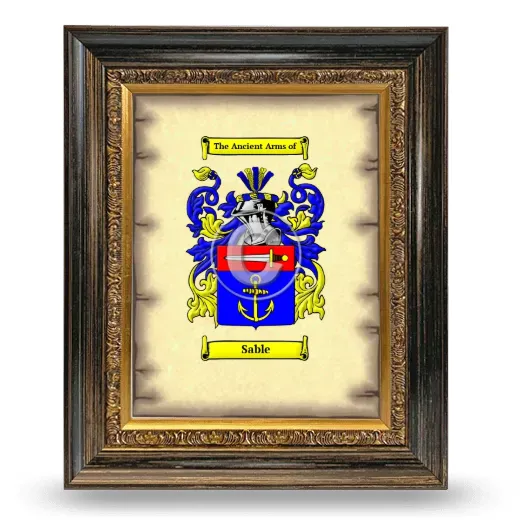 Sable Coat of Arms Framed - Heirloom