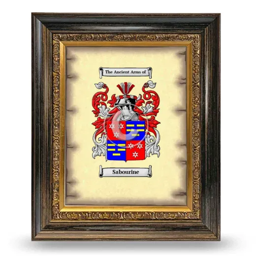 Sabourine Coat of Arms Framed - Heirloom