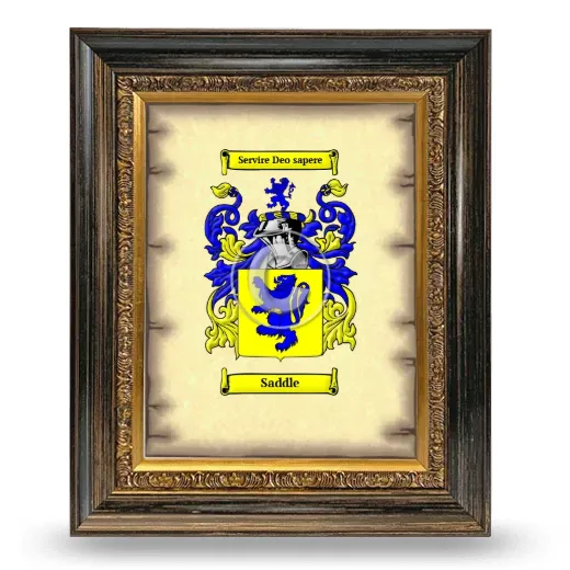 Saddle Coat of Arms Framed - Heirloom