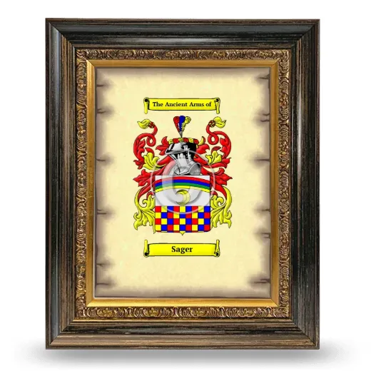 Sager Coat of Arms Framed - Heirloom