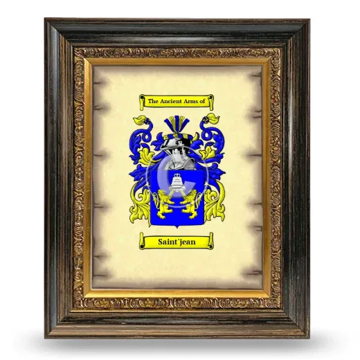 Saint'jean Coat of Arms Framed - Heirloom