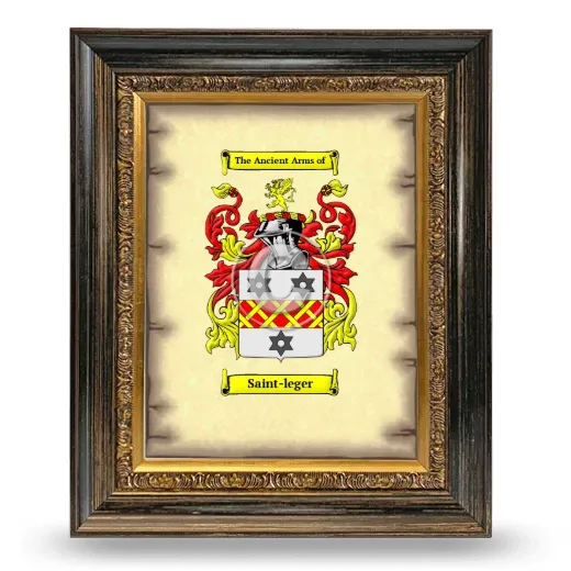 Saint-leger Coat of Arms Framed - Heirloom