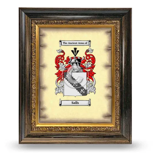 Salls Coat of Arms Framed - Heirloom