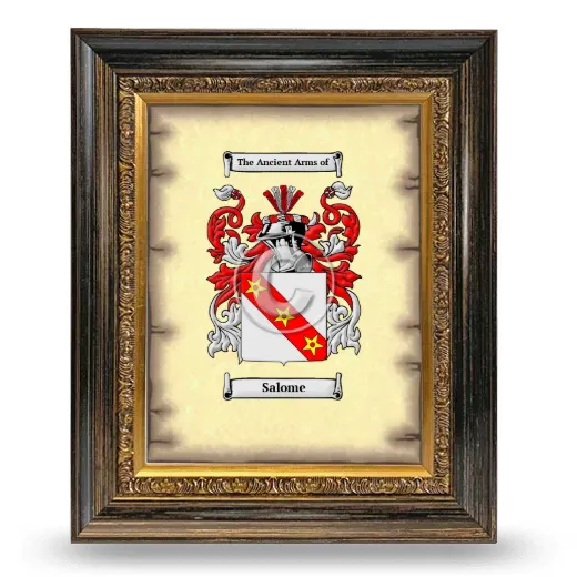 Salome Coat of Arms Framed - Heirloom