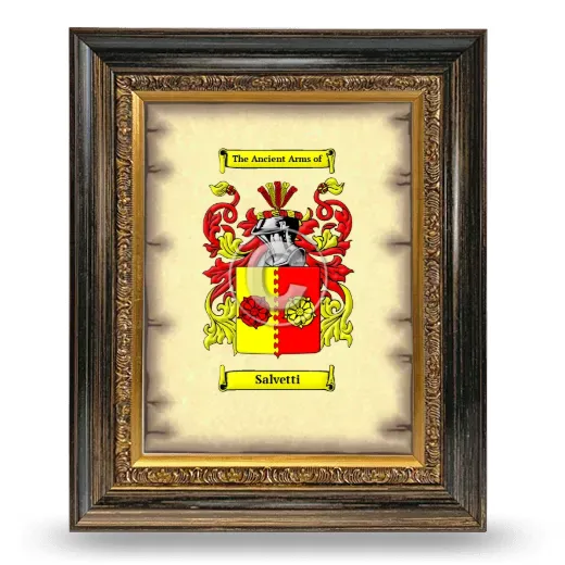 Salvetti Coat of Arms Framed - Heirloom
