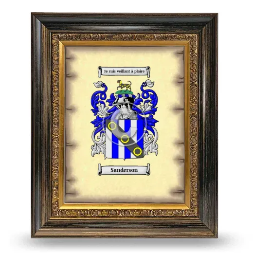 Sanderson Coat of Arms Framed - Heirloom