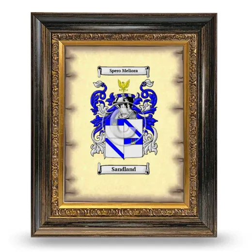 Sandland Coat of Arms Framed - Heirloom