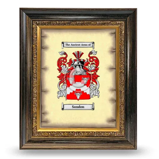 Sandon Coat of Arms Framed - Heirloom