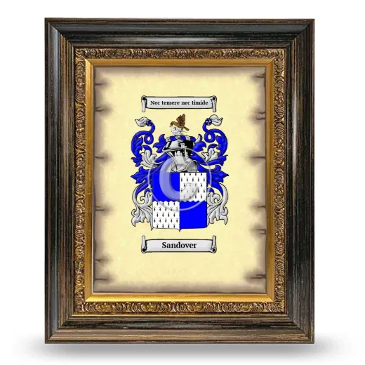 Sandover Coat of Arms Framed - Heirloom