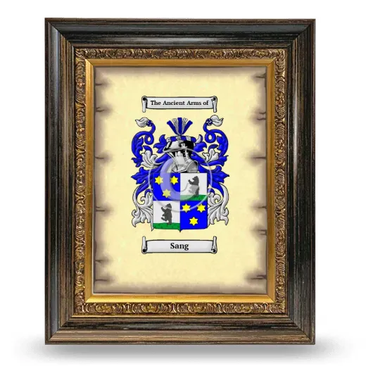 Sang Coat of Arms Framed - Heirloom