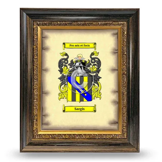 Sargis Coat of Arms Framed - Heirloom