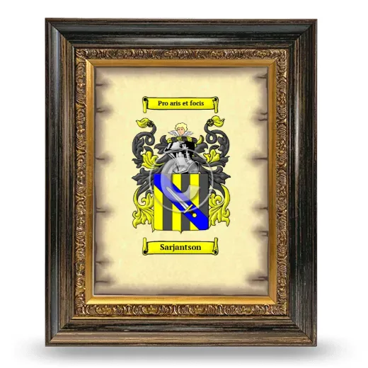 Sarjantson Coat of Arms Framed - Heirloom