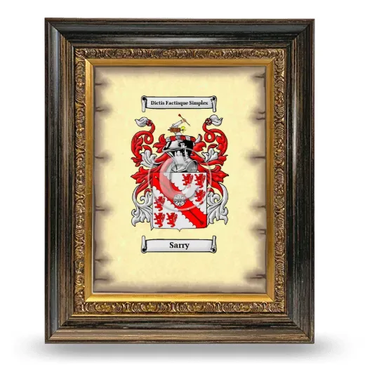 Sarry Coat of Arms Framed - Heirloom
