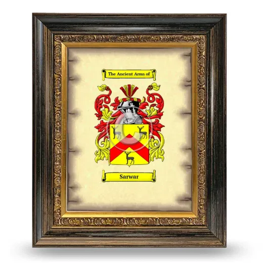 Sarwar Coat of Arms Framed - Heirloom