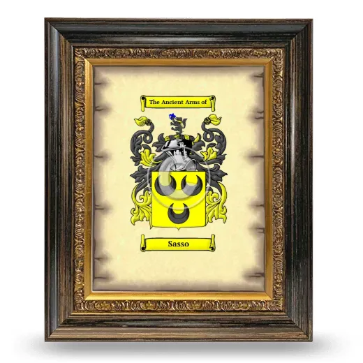 Sasso Coat of Arms Framed - Heirloom