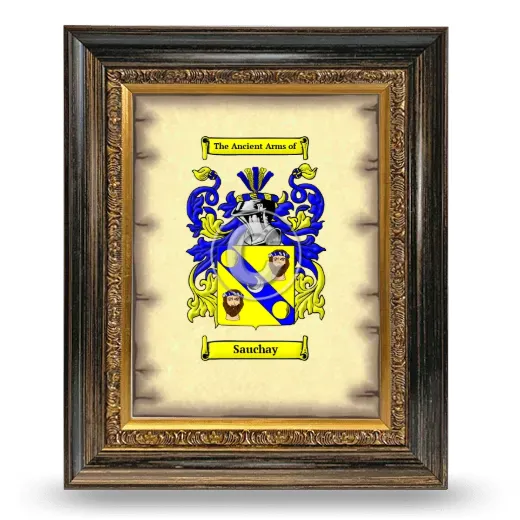 Sauchay Coat of Arms Framed - Heirloom