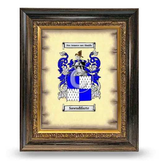 Sawndifarte Coat of Arms Framed - Heirloom