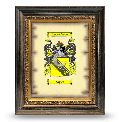 Sayres Coat of Arms Framed - Heirloom