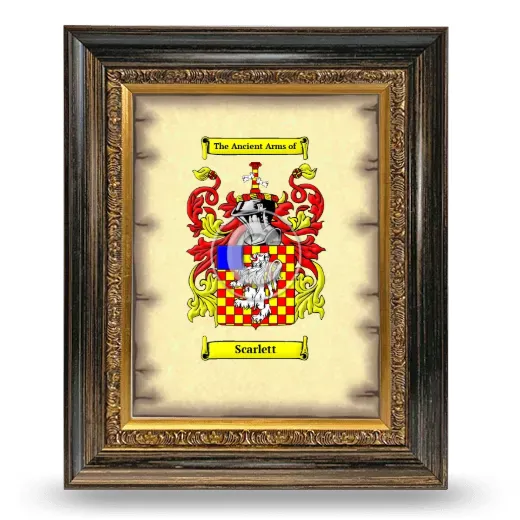 Scarlett Coat of Arms Framed - Heirloom
