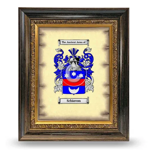 Schiavon Coat of Arms Framed - Heirloom