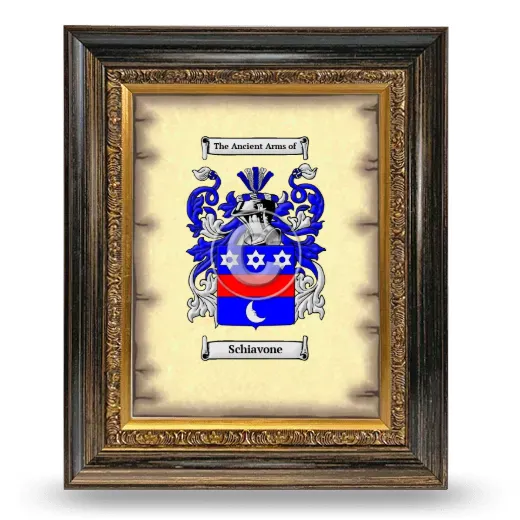 Schiavone Coat of Arms Framed - Heirloom