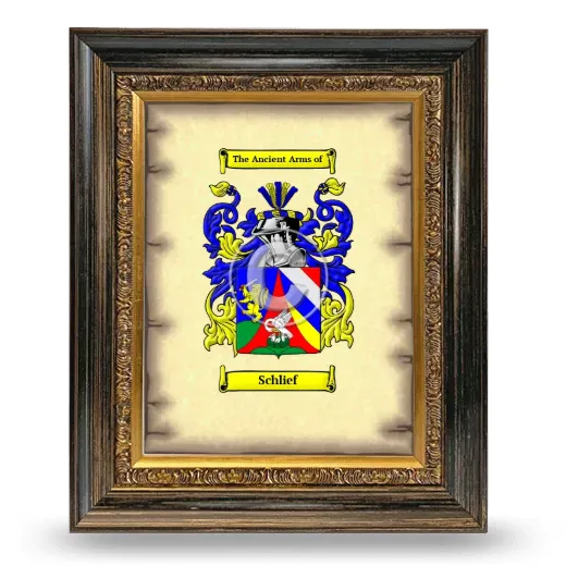 Schlief Coat of Arms Framed - Heirloom