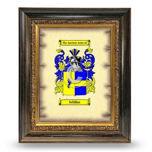 Schlinz Coat of Arms Framed - Heirloom