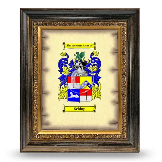 Schlup Coat of Arms Framed - Heirloom