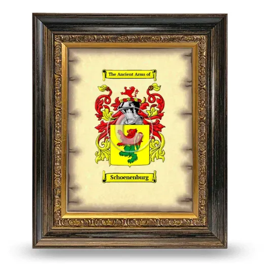 Schoenenburg Coat of Arms Framed - Heirloom